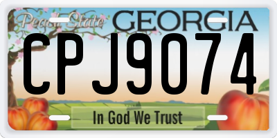 GA license plate CPJ9074