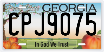 GA license plate CPJ9075
