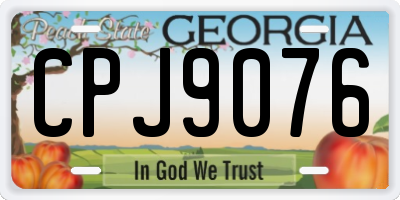 GA license plate CPJ9076