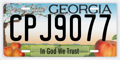 GA license plate CPJ9077