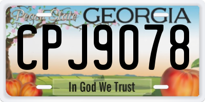 GA license plate CPJ9078