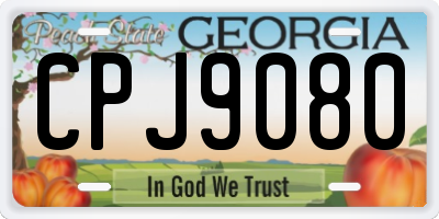 GA license plate CPJ9080