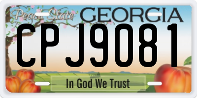 GA license plate CPJ9081