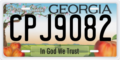 GA license plate CPJ9082