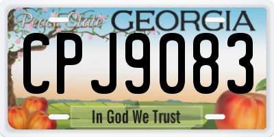GA license plate CPJ9083