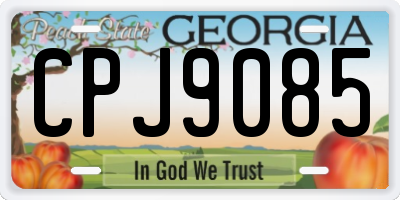 GA license plate CPJ9085