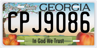 GA license plate CPJ9086