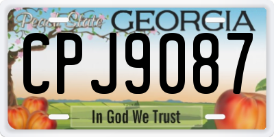 GA license plate CPJ9087