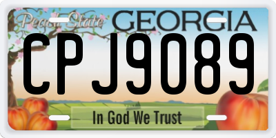 GA license plate CPJ9089