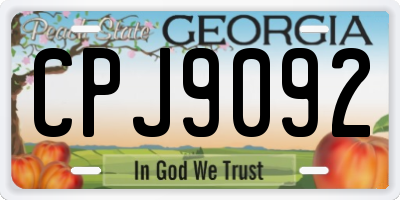 GA license plate CPJ9092