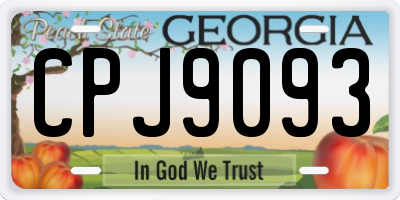GA license plate CPJ9093