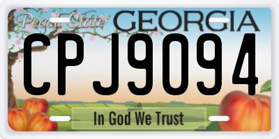 GA license plate CPJ9094