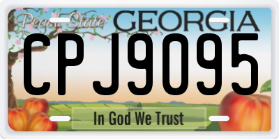 GA license plate CPJ9095