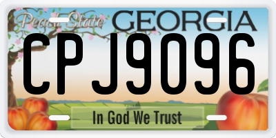 GA license plate CPJ9096