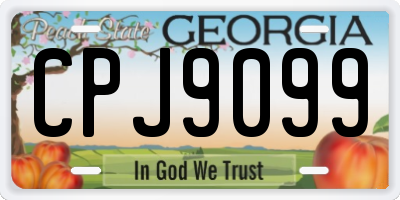 GA license plate CPJ9099