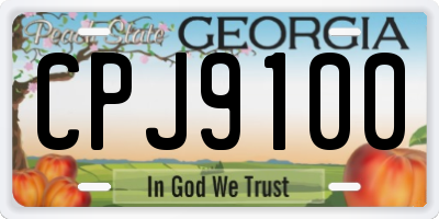 GA license plate CPJ9100
