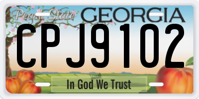 GA license plate CPJ9102
