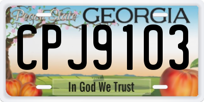 GA license plate CPJ9103
