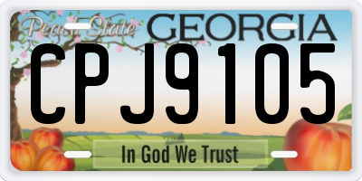 GA license plate CPJ9105