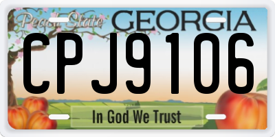 GA license plate CPJ9106