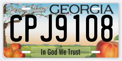 GA license plate CPJ9108