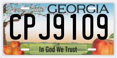 GA license plate CPJ9109