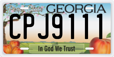 GA license plate CPJ9111