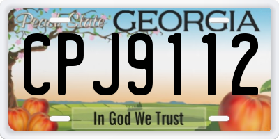GA license plate CPJ9112