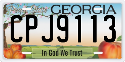 GA license plate CPJ9113