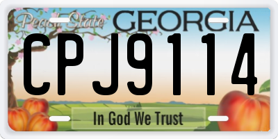 GA license plate CPJ9114