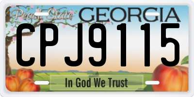 GA license plate CPJ9115