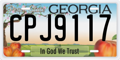 GA license plate CPJ9117