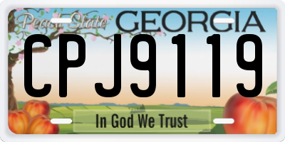 GA license plate CPJ9119