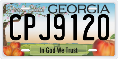 GA license plate CPJ9120