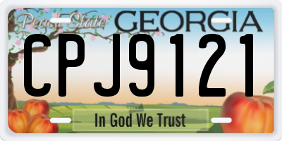 GA license plate CPJ9121