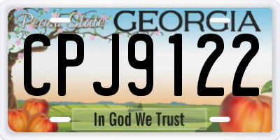 GA license plate CPJ9122