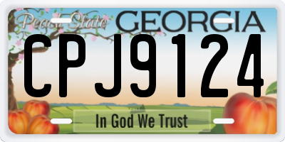 GA license plate CPJ9124