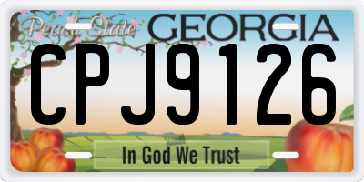 GA license plate CPJ9126