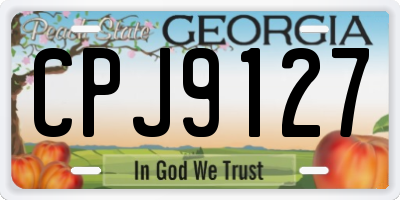 GA license plate CPJ9127