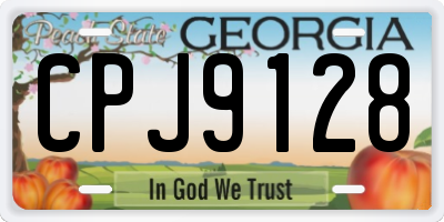 GA license plate CPJ9128