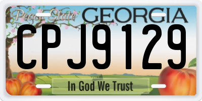 GA license plate CPJ9129