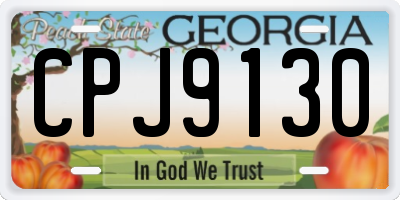 GA license plate CPJ9130