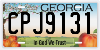 GA license plate CPJ9131