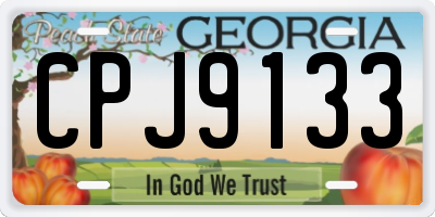 GA license plate CPJ9133