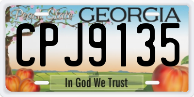GA license plate CPJ9135