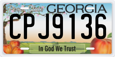 GA license plate CPJ9136