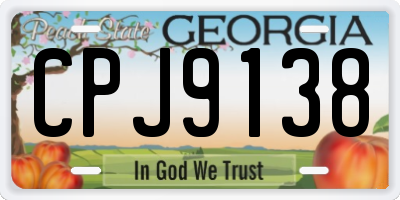 GA license plate CPJ9138