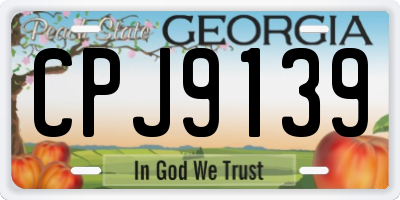 GA license plate CPJ9139