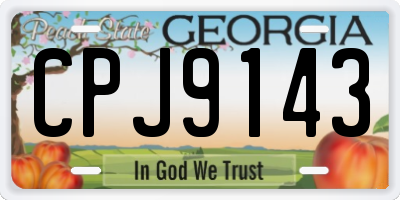 GA license plate CPJ9143
