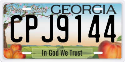 GA license plate CPJ9144